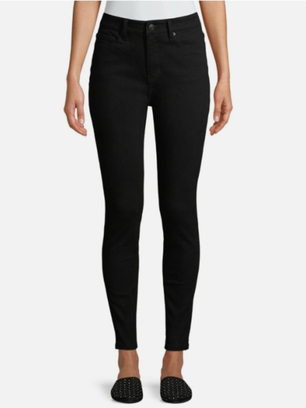 Time And Tru High Rise Stretch Fitted Black Jeggings S (4-6)